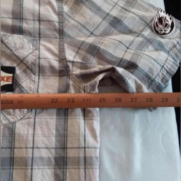 Harley Davidson Pre-Luxe Oil Flaming Skull Embroidered Patches Plaid XL Shirt - Picture 4 of 12